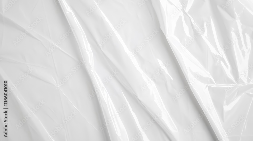 Fototapeta premium Abstract, flowing fabric, white silk, smooth texture, soft folds, shimmering surface, gentle curves, minimalist composition, monochromatic, high contrast, ethereal, elegant drapery, subtle shadows, pu