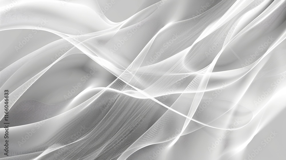 Smooth white curves creating an elegant and modern abstract design, perfect for wallpapers and backgrounds