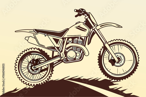 Dirt Bike Silhouette: Rugged Design for Off-Road and Adventure Themes