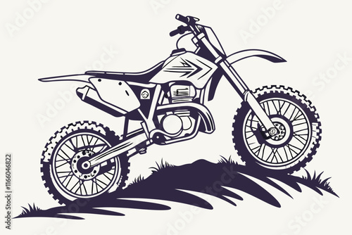 Dirt Bike Silhouette: Rugged Design for Off-Road and Adventure Themes