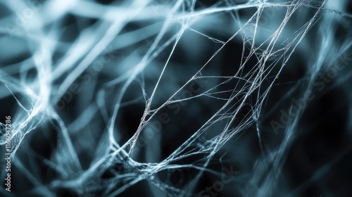 A detailed look at a spider's web on a tree branch, perfect for macro photography or wildlife-related projects