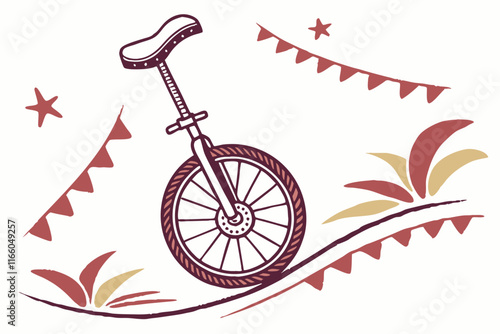 Unicycle Silhouette: Quirky Vector Design for Circus and Entertainment