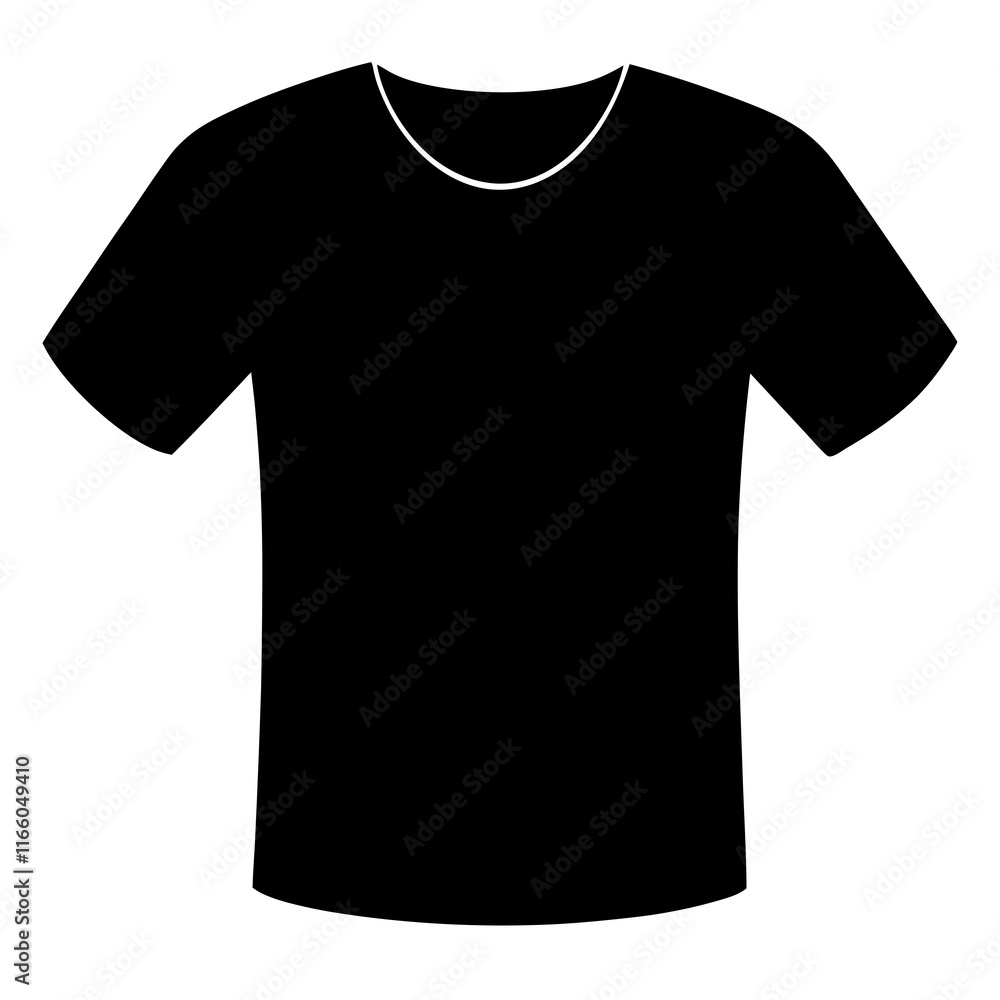 Simple black t-shirt silhouette design Simple black t-shirt silhouette design