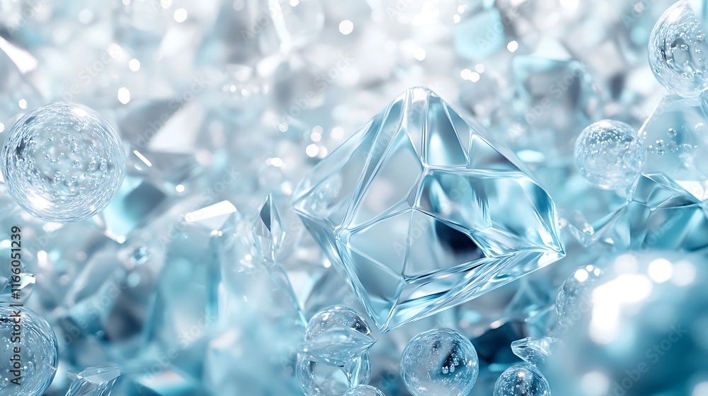 abstract background with crystals and bubbles abstract background with crystals and bubbles