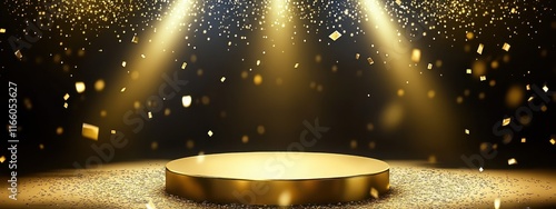 Illuminated open book, golden spotlight, floating dust particles, dark background, mystical atmosphere, magical glow, knowledge illumination, ethereal light beams, ancient wisdom, mysterious revelatio photo