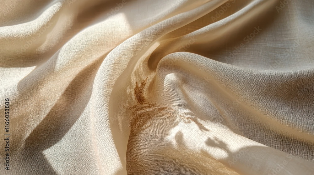 Silky golden fabric, soft folds, luxurious texture, shimmering satin, warm light, abstract curves, elegant drapery, flowing material, gentle shadows, smooth surface, high-end fashion, minimalist compo Silky golden fabric, soft folds, luxurious texture, shimmering satin, warm light, abstract curves, elegant drapery, flowing material, gentle shadows, smooth surface, high-end fashion, minimalist compo