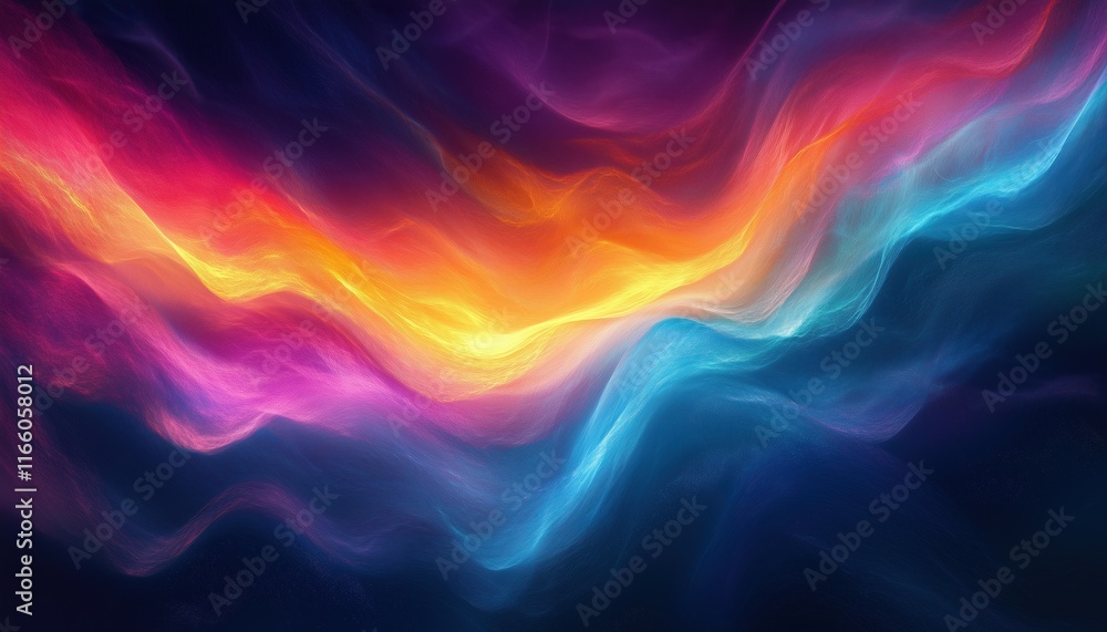 Obraz premium Abstract Display Of The Aurora Borealis In The Polar Sky, Depicting The Natural Phenomenon Of The Northern Lights. A Mesmerizing Sight.