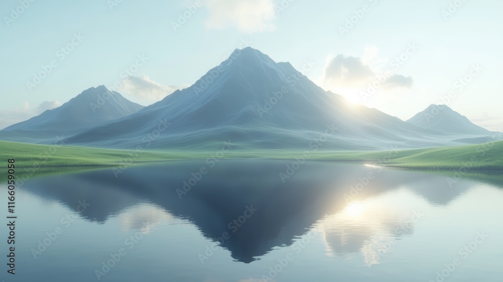 Majestic Mountain Range Framed by Soft Clouds and a Tranquil Lake Beneath Captured in a Stunning Aerial View Showcasing Nature's Beauty Majestic Mountain Range Framed by Soft Clouds and a Tranquil Lake Beneath Captured in a Stunning Aerial View Showcasing Nature's Beauty