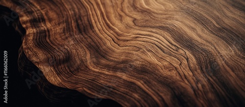 Dark brown wood grain texture.
