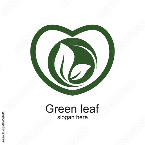Green leaf logo design simple concept Premium Vector