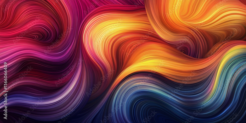 Fototapeta premium Swirling colors create vibrant abstract design in rich tones
