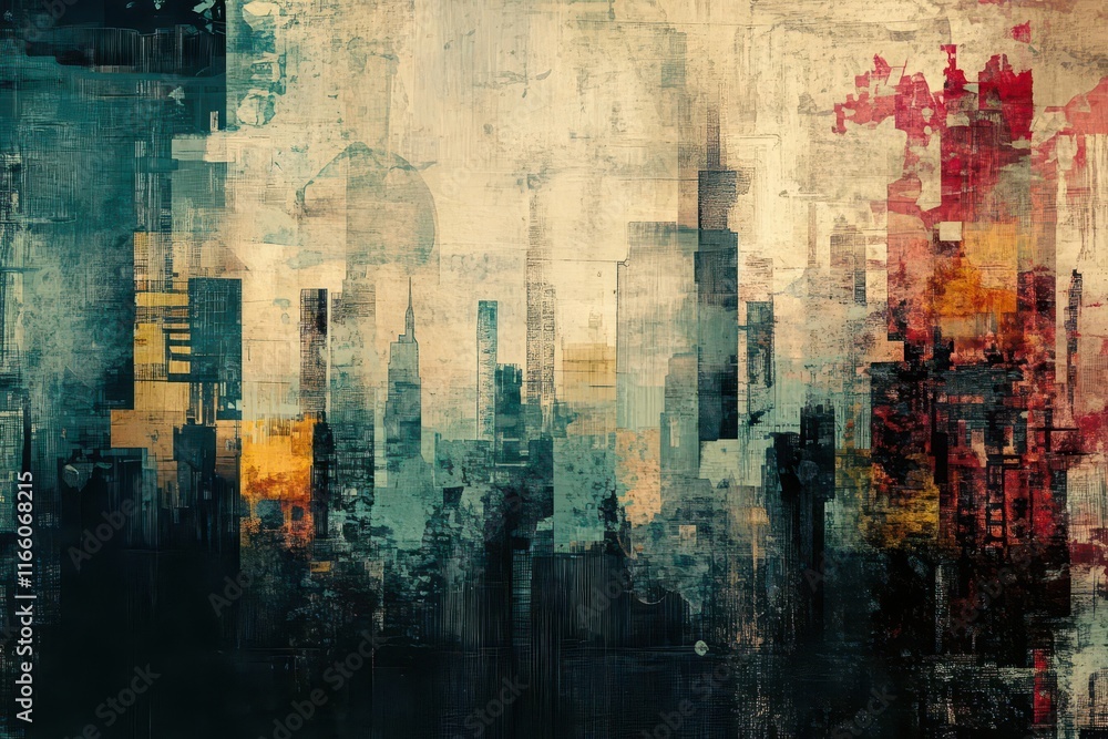 Naklejka premium abstract urban texture study with geometric interference