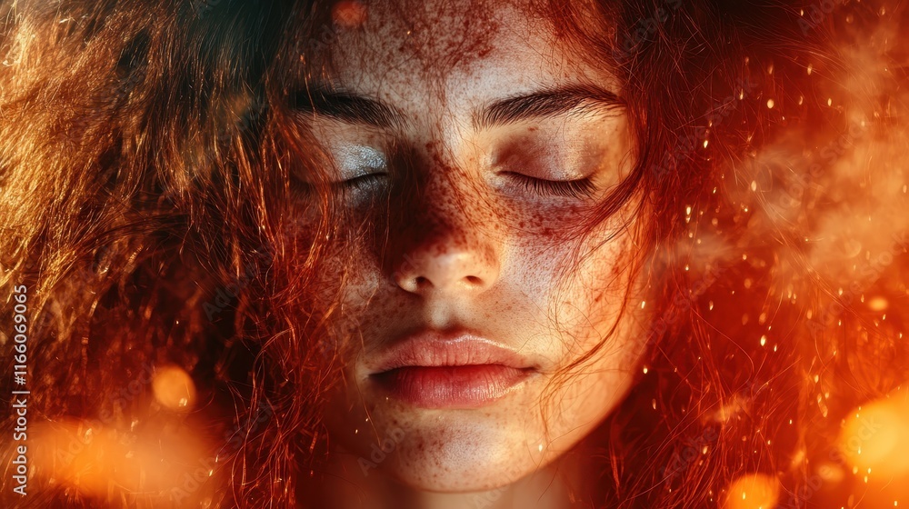 A close-up portrait of a young woman with striking features and natural beauty, embodying tranquility and introspection as she absorbs her surroundings in nature. A close-up portrait of a young woman with striking features and natural beauty, embodying tranquility and introspection as she absorbs her surroundings in nature.