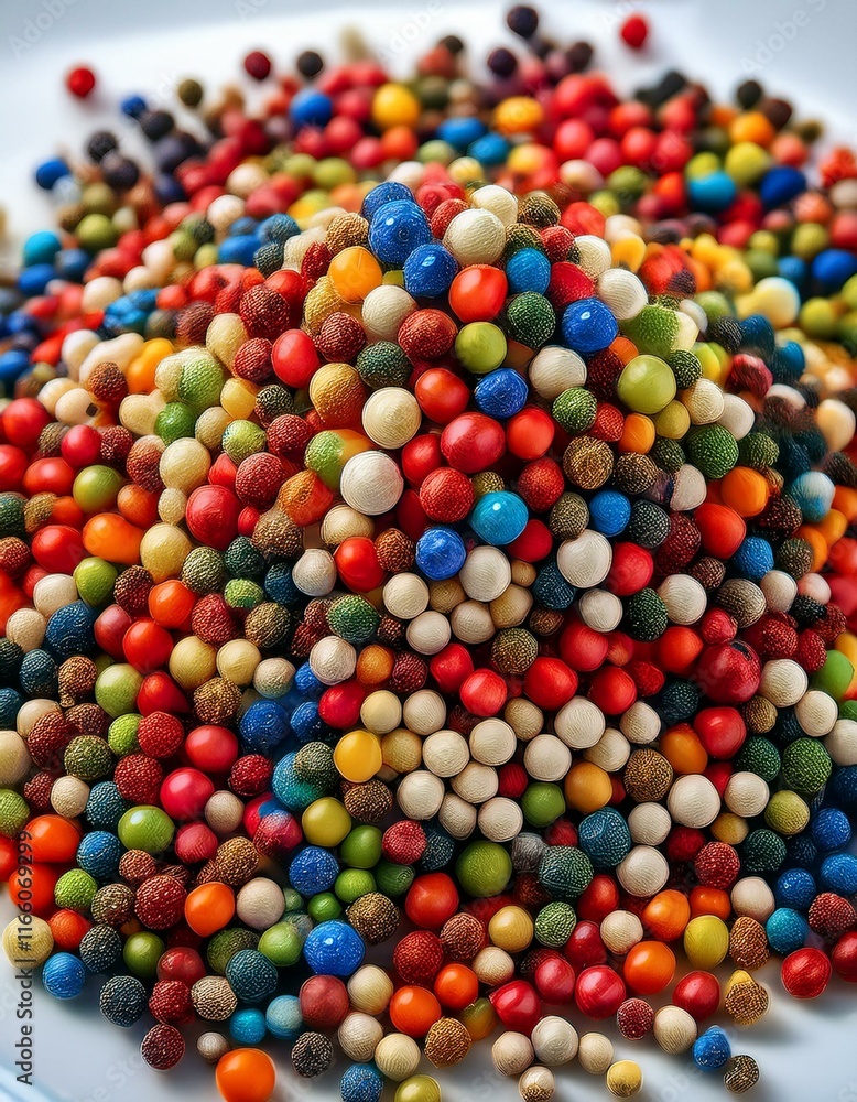 A vibrant pile of multicolored small balls. A vibrant pile of multicolored small balls.