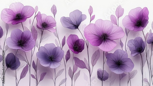 Wallpaper Mural Elegant purple floral design with soft gradients. Torontodigital.ca
