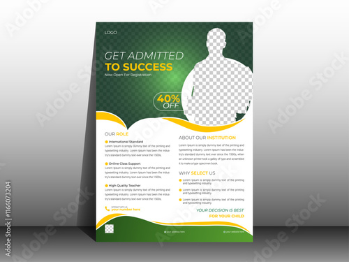 Creative and modern education admission colorful flyer design