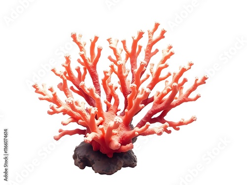 Vibrant Pink Coral Reef Specimen: Close-up Studio Shot AI Generated photo