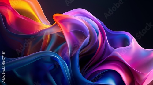 Abstract wallpaper with colorful waves flowing and blending together, creating a vibrant and dynamic visual
