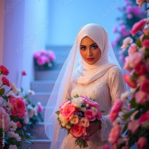 Wedding,derss, Fashion, Mode, Style,bride, wedding, woman, beauty, dress, bouquet, veil, flowers, flower, love, fashion, rose, marriage, hair, smiling, gown, happiness, bridal, smile, person,  photo