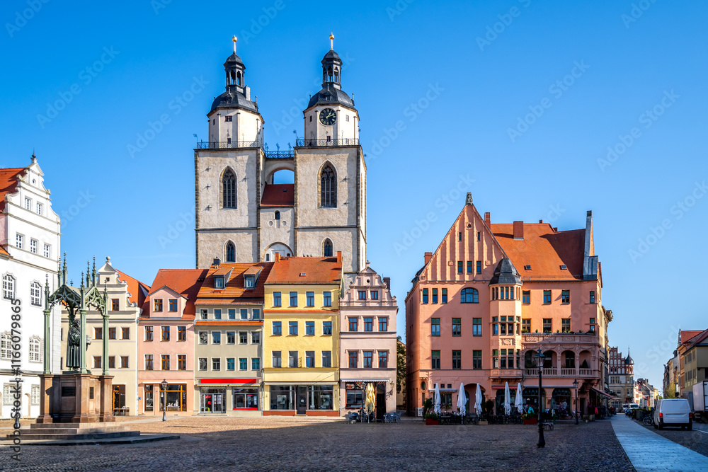 Fototapeta premium Marktplatz, Lutherstadt Wittenberg, Sachsen Anhalt, Deutschland