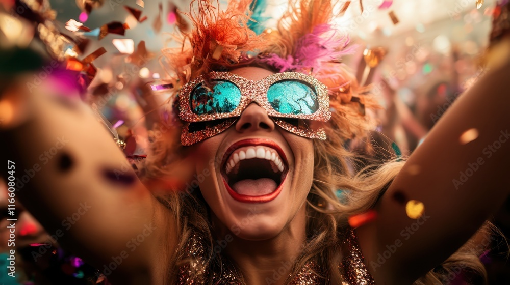 A vibrant image showcases a joyful person celebrating with colorful confetti, emphasizing an atmosphere of happiness, excitement, and exhilaration during festivities. A vibrant image showcases a joyful person celebrating with colorful confetti, emphasizing an atmosphere of happiness, excitement, and exhilaration during festivities.