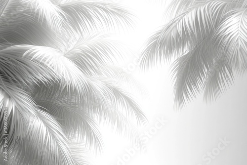 A classic scene of two palm trees against a black background, great for use in designs related to nature, simplicity, or minimalist aesthetics photo