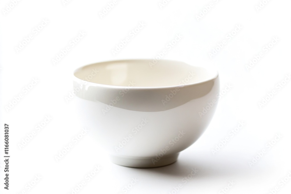 A simple, empty bowl resting on a tabletop A simple, empty bowl resting on a tabletop
