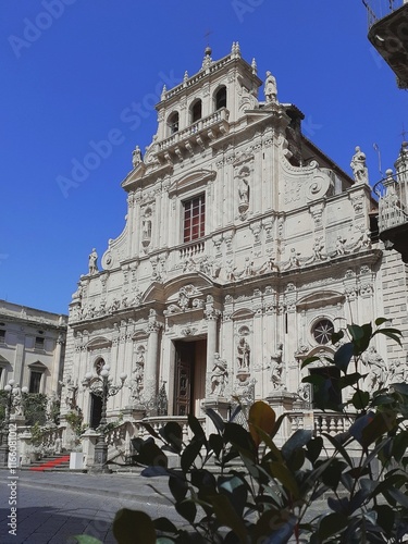 La facciata barocca della Basilica di San Sebastiano Martire ad Acireale. photo