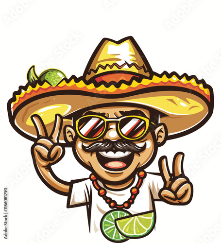 Cute cartoon margarita character on transparent background