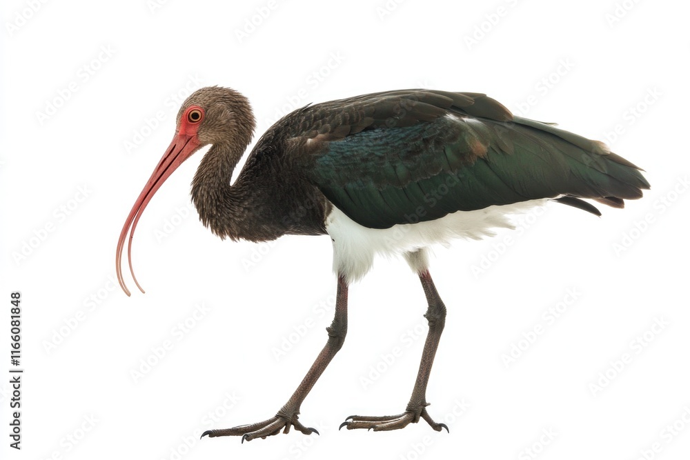 Fototapeta premium A black and white bird with a distinctive long beak