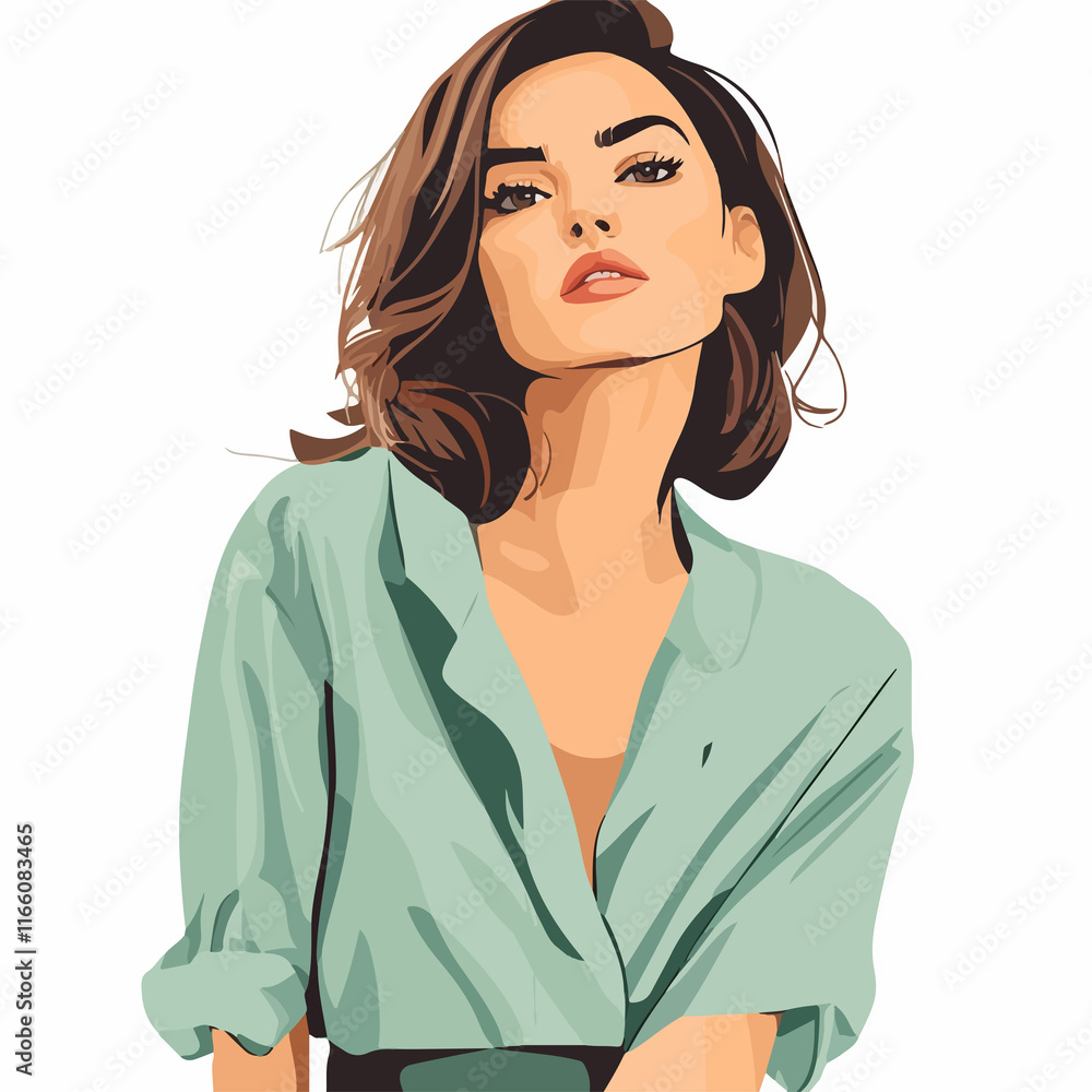 Detailed woman vector illustration for isolated use in graphic design projects Detailed woman vector illustration for isolated use in graphic design projects