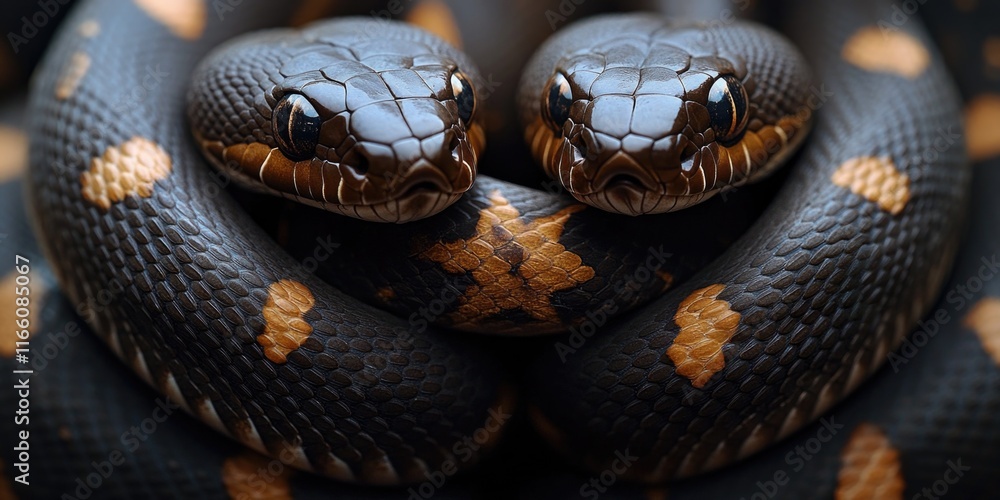 Obraz premium A close-up shot of a snake's head on a black background