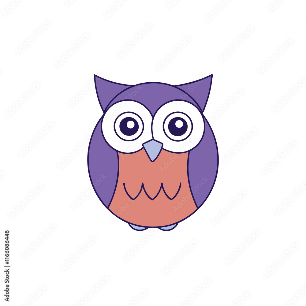 Cute Owl Line Drawing Vector Art on White Background Cute Owl Line Drawing Vector Art on White Background