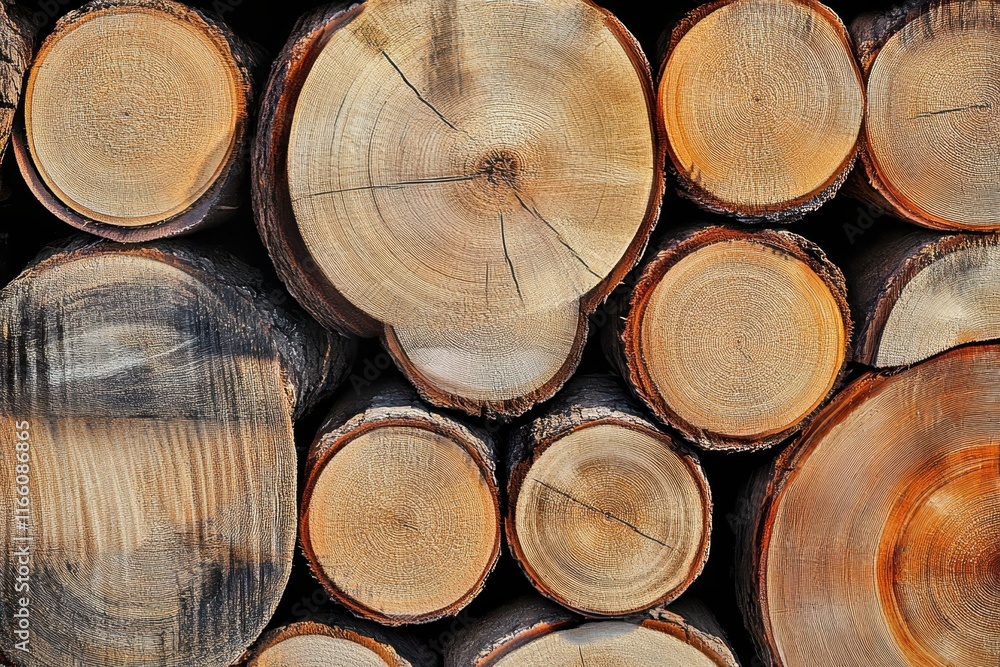 wood logs, cross-sections, tree rings, stacked firewood, natural textures, circular patterns, forest resource, timber industry, warm tones, organic shapes, rustic background, close-up detail, woodgrai wood logs, cross-sections, tree rings, stacked firewood, natural textures, circular patterns, forest resource, timber industry, warm tones, organic shapes, rustic background, close-up detail, woodgrai