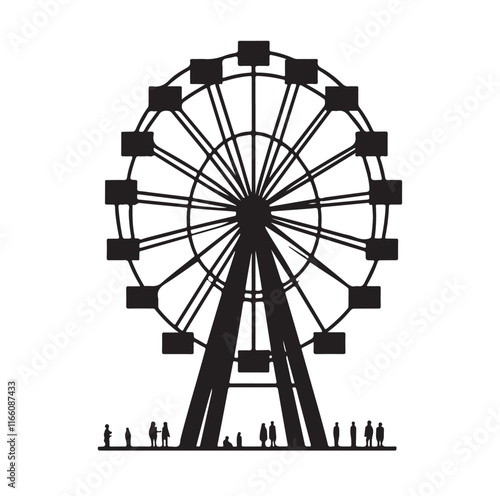 ferris wheel silhouette vector illustration
