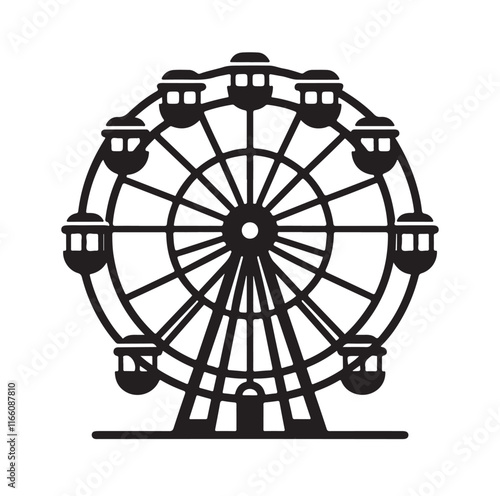 ferris wheel silhouette vector illustration