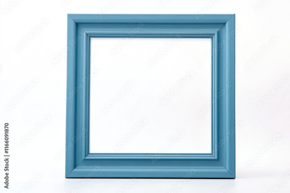 A blue picture frame on a clean white background, perfect for showcasing your favorite images or artwork A blue picture frame on a clean white background, perfect for showcasing your favorite images or artwork