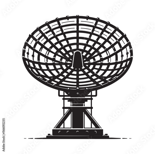 radar dish silhouette vector illustration