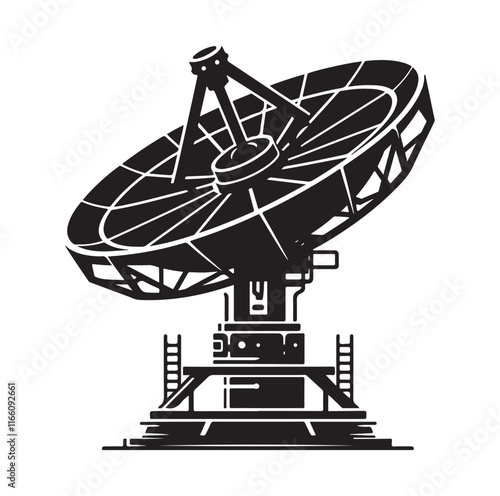 radar dish silhouette vector illustration