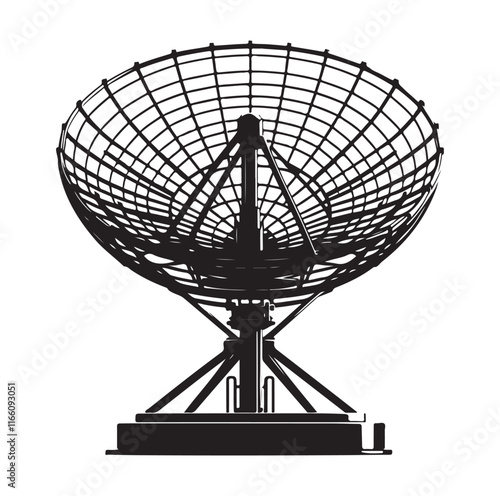 radar dish silhouette vector illustration