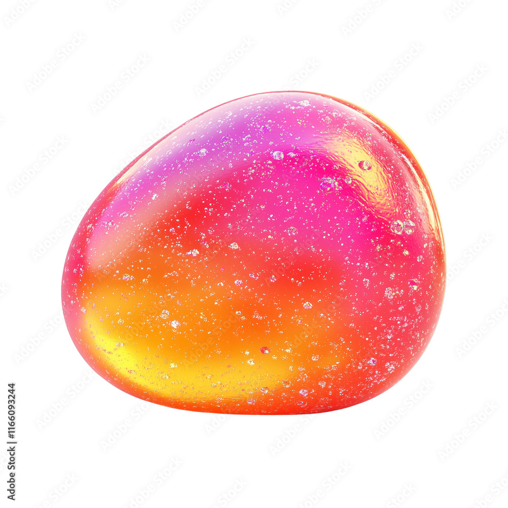 Obraz premium 3D render of a candy icon shaped like a sugary gumdrop with a texture and bright colors