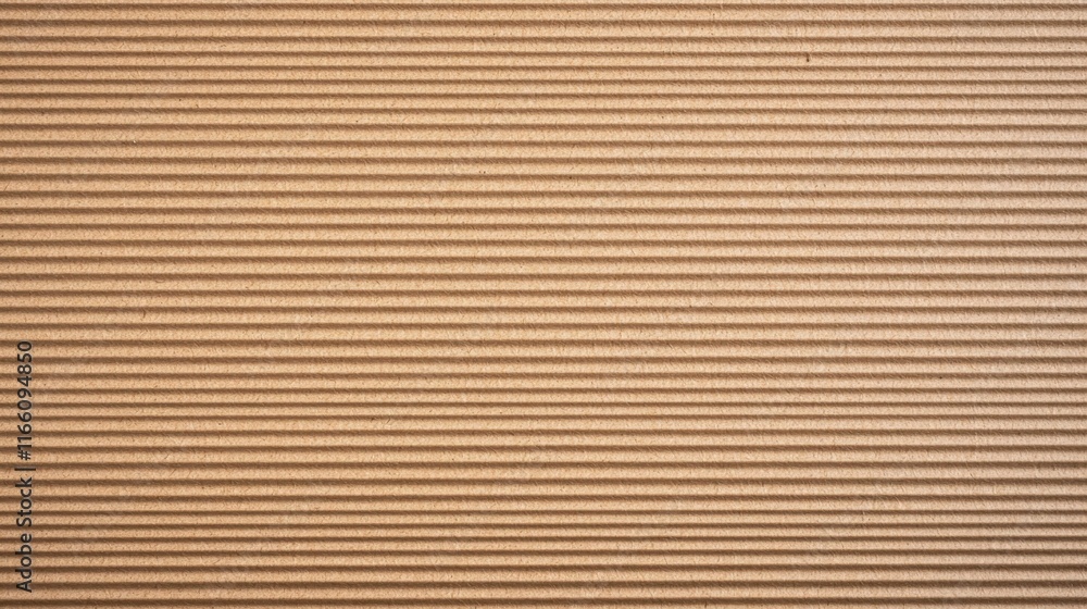 Corrugated cardboard texture, close-up, horizontal ridges, warm beige color, seamless pattern, industrial material, packaging background, recycled paper, geometric lines, minimalist design, neutral to Corrugated cardboard texture, close-up, horizontal ridges, warm beige color, seamless pattern, industrial material, packaging background, recycled paper, geometric lines, minimalist design, neutral to
