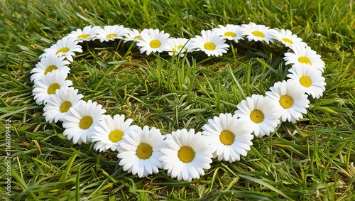 Obraz na płótnie heart of daisies , AI Generated. w salonie