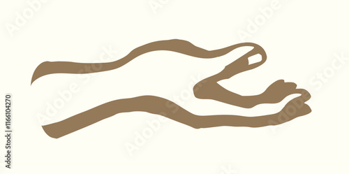 Young human hand. Vector drawing