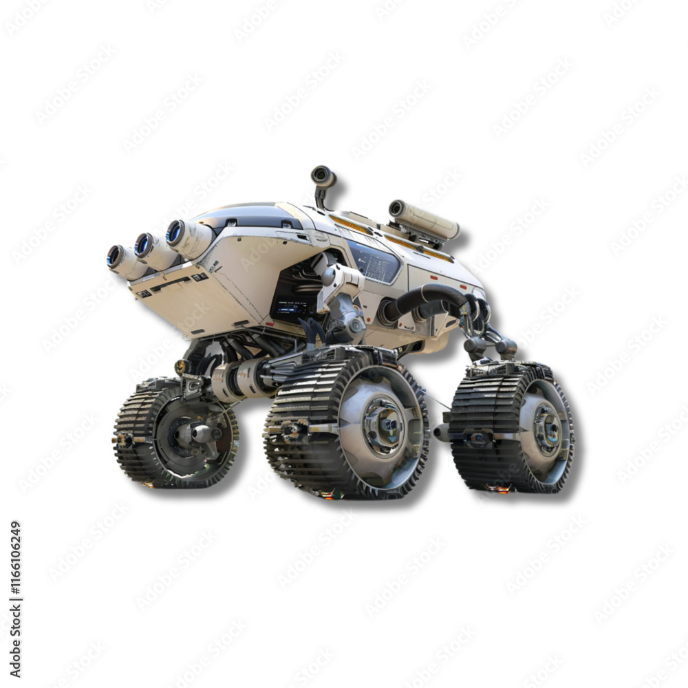 High-tech Mars exploration rover with advanced mobility and futuristic design High-tech Mars exploration rover with advanced mobility and futuristic design