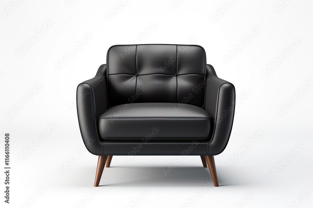 Comfortable black armchair isolated on clear white background Comfortable black armchair isolated on clear white background
