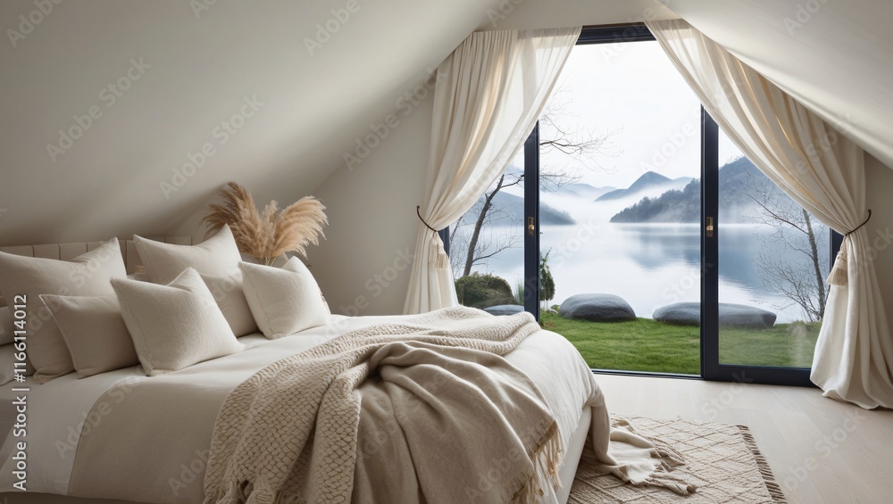 white bed , AI Generated.