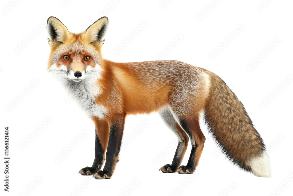 Fototapeta premium Red fox with piercing eyes in its natural habitat