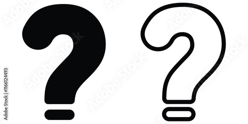 question mark icon, Question mark one line art, hand drawn asking sign, Question Mark continuous line one line drawing. Question mark simple black style symbol sign for apps and website. eps 10