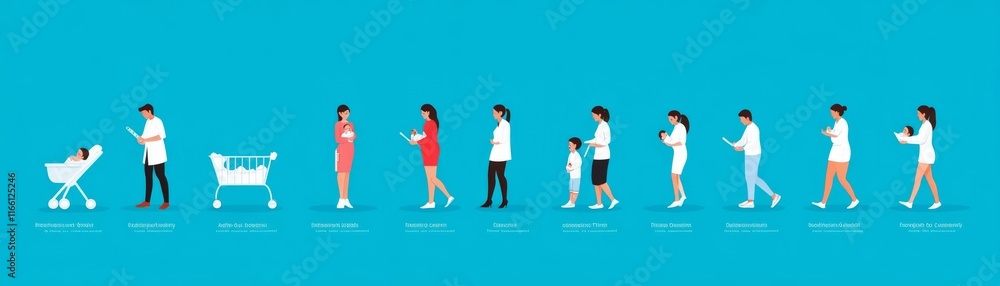 Obraz premium Detailed infographic on baby safety tips, postnatal care, educational design